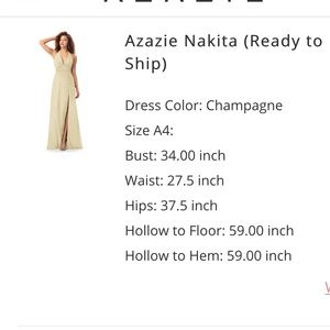 Azazie champagne bridesmaid dress A4